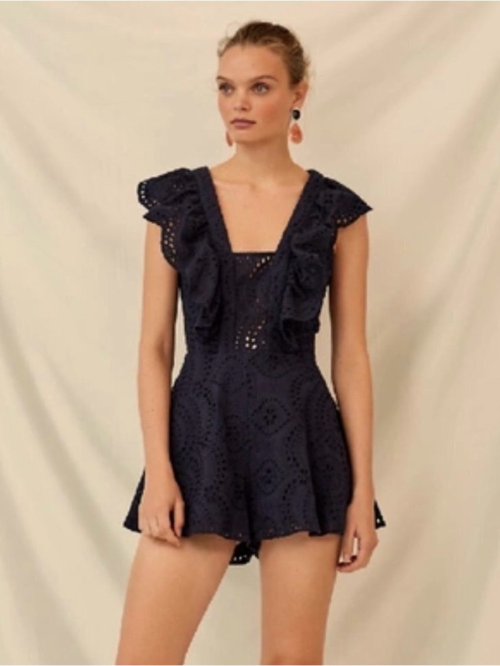 KEEPSAKE the Label Navy Eyelet One-Piece Romper size M